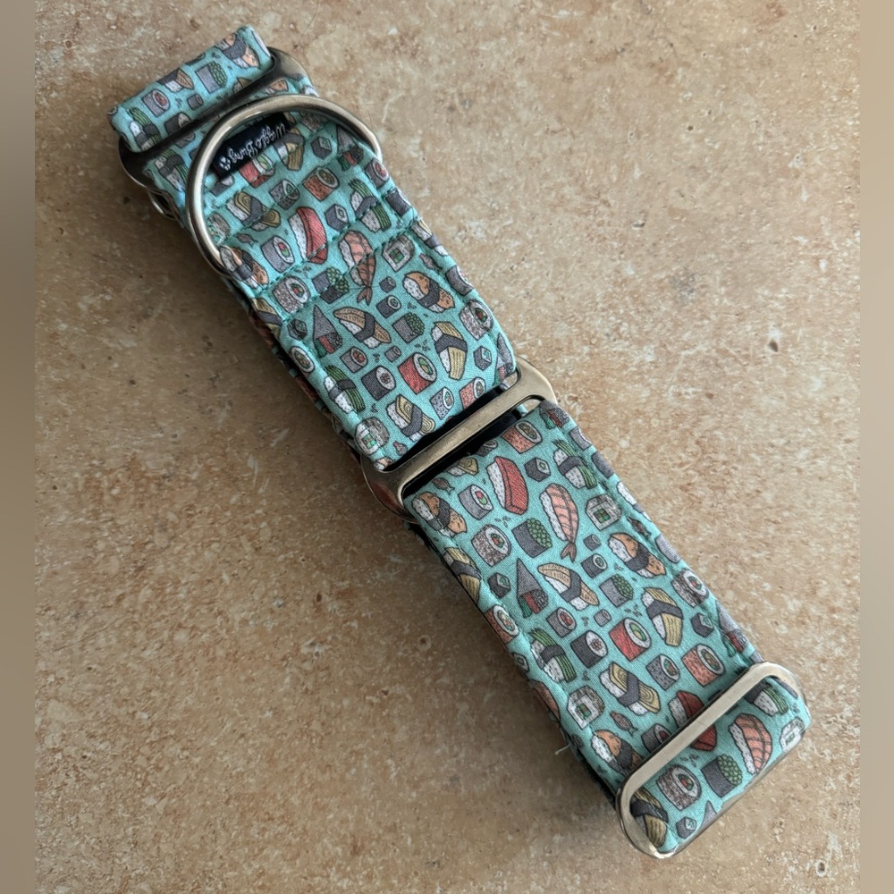 martingale collar for large to xlarge breed dog, sushi print
